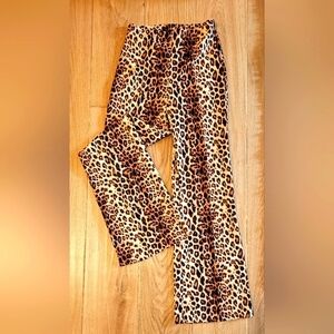 New Wearever Leopard Print Flare Pants - Size M (New Without Tags)